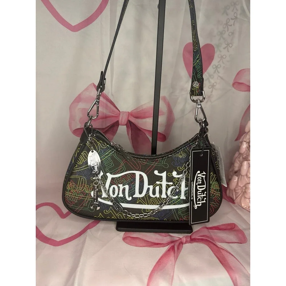 Von Dutch Neon Print Shoulder Bag - Picture 2 of 5